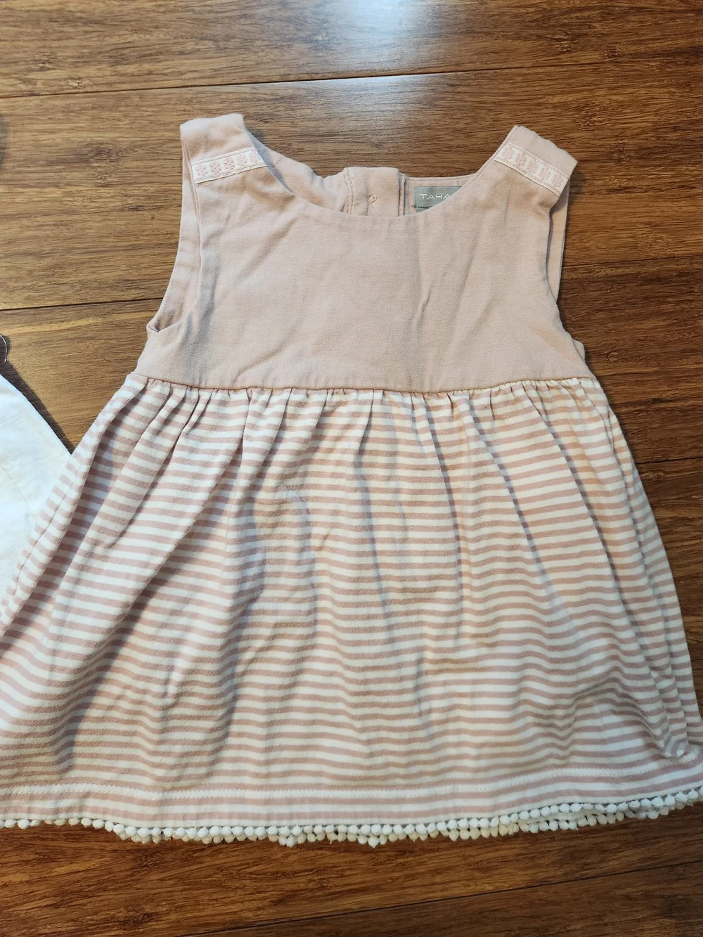 Tahari Set Of 2 Girls' Pink & White Cotton Summer Tunic Shirts, 24 Months